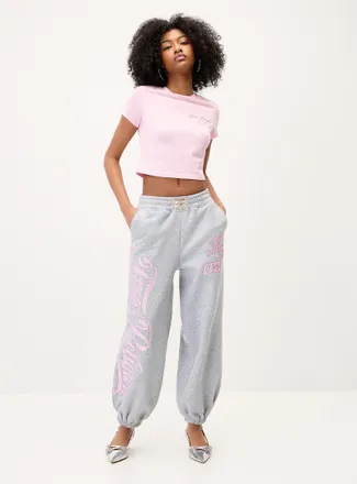 True Religion Womens Rhinestone logo fleece jogger