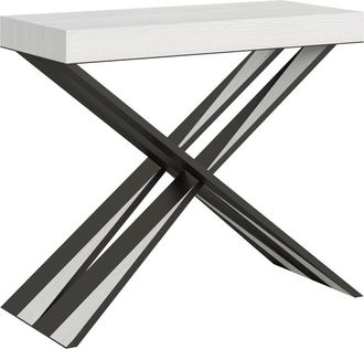 Itamoby Consola Extensible Dise&ntilde;o Moderno Blanco 90 X 40 - 300 Cm Mesa Comedor Diago