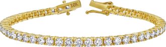 LuvMyJewelry Andros 10K Yellow Gold Lab Grown Diamond Tennis Bracelet - 3.2mm