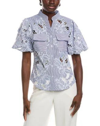 Gracia Eyelet Lace Work Shirt