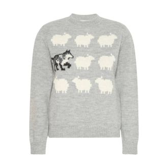 Max Mara Round-neck Truien - Dames - Ronde hals truien - Grijs - S - Truien & Vesten