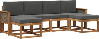 vidaXL Conjunto De Sof&aacute;s De Exterior 6 Uds. Natural Y Antracita Vidaxl