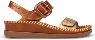 Pikolinos Pikolinos Womens Brown Leather Lightweight Summer Wedge Sandals - Cadaques