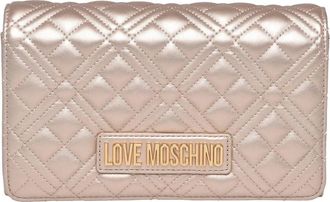 Love Moschino Quilted Gold Crossbody Bag With Adjustable Chain Strap