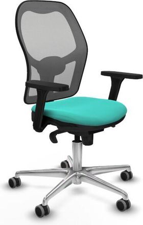 Piqueras y Crespo Piqueras Y Crespo - Jorquera Sincro Malla Gris Similpiel Turquesa Brazos 3d Base Aluminio Ruedas 65mm Engomada