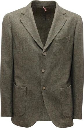 Santaniello Wolmix Groene Jas - Heren - Blazers - Groen - M - Wol - Jassen