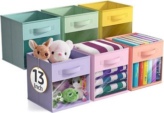 Sorbus 13In 8 Pack Collapsible Fabric Storage Bins