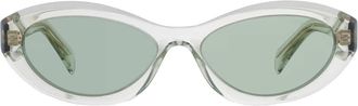 Prada Green Oval Ladies Sunglasses PR 26ZS 14R20E 55