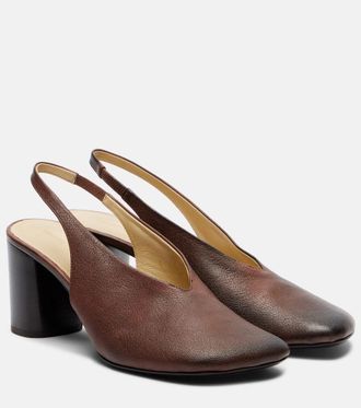 Christophe Lemaire Glove leather slingback pumps
