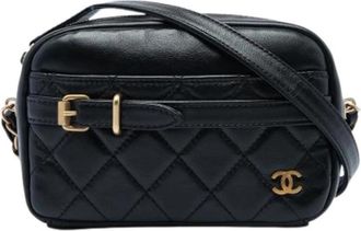 Chanel Pre-owned Buckle Camera Bag - Dames - Vintage Schoudertas - Zwart - ONE Size - Leer - Vintage