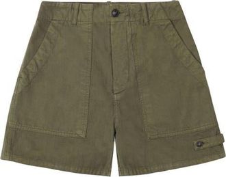 Fortela Jimt Herringbone Cotton Fatigue Shorts in Green at Nordstrom, Size 30 Eu