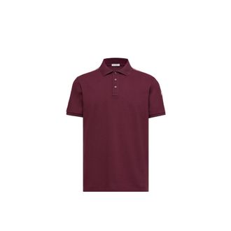 Moncler Moncler Tricolor-trimmed Cotton Piquet Polo Shirt, Men, Red, Size: 3xl