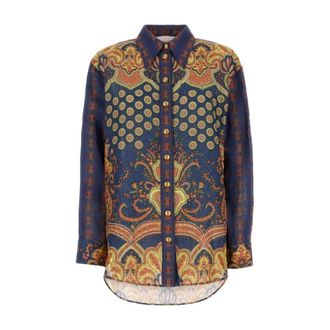 Valentino Garavani Shirts, female, Multicolor, Size: S Shirt In Lino Paisley Medaglioni Voyage Imaginaire