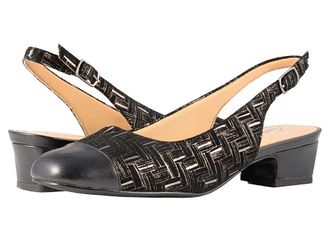 Trotters Dea Womens 1-2 inch heel Shoes Black Printed Woven Leather/Smooth Man Made : 8 N (AA), Leather/Synthetic