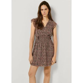 Pepe Jeans London Korte jurk met print en mouwen met ruches