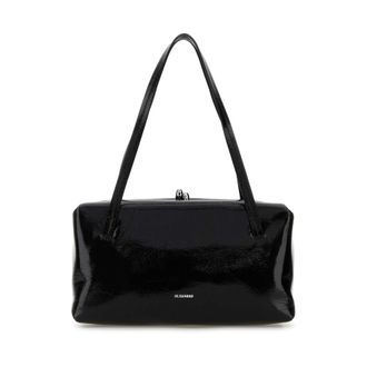Jil Sander Black Leather Goji Pillow Handbag