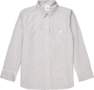 Munthe Gestreept Shirt met Geborduurd Detail - Dames - Overhemden - Grijs - 2XS - Katoen - Overhemden