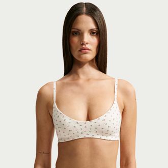 Nike Womens SKIMS Matte Printed Micro-Scoop Bra in White | IV4922-108