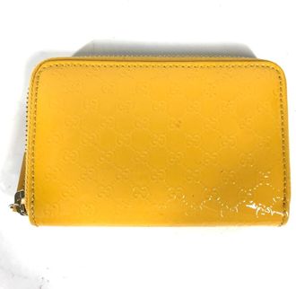 Gucci Yellow Patent Leather Coin Purse/Coin Case (Pre-Owned)