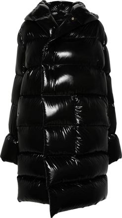 Rick Owens hooded puffer jacket - women - Virgin Wool/Elastane/Polyamide/Cotton/Goose Down/Goose Feather - 40 - Black