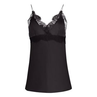 Nina Ricci Tops, Dames, Zwart, XS, Satijn, V-Neck Zijden Satijnen Top