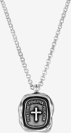 Dower & Hall Mens Success Talisman Necklace in Sterling Silver at Nordstrom, Size 22