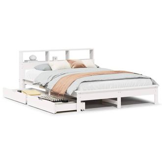 Berkfield Home Bookcase Bed without Mattress White 140x190 cm Solid Wood Pine