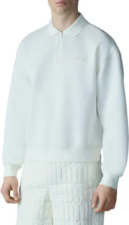 Mackage Felix Quarter Zip Polo Sweater in Cream at Nordstrom, Size Medium