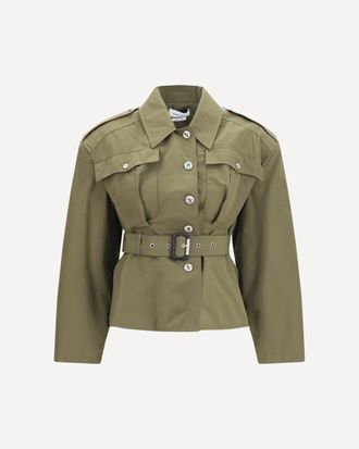 Alexander McQueen Cropped belted high-neck Jacket Female 40