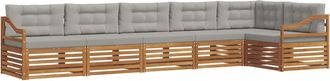 vidaXL Conjunto De Sof&aacute;s De Exterior 6 Uds. Gris Natural Y Claro Vidaxl