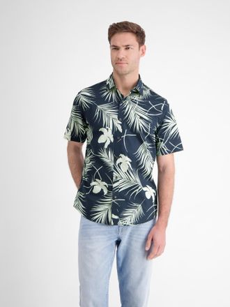 Lerros Kurzarmhemd LERROS LERROS Kurz&auml;rmeliges Herrenhemd, Hawaiian-Style, Herren, Gr. XXL, Normalgr&ouml;ssen, blau (classic navy), 100% Baumwolle, Hemden Kurzar