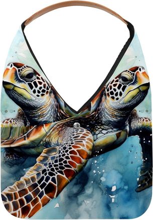 Generic Sea Turtle Reusable Lightweight Grocery Bags - Foldable Into Compact Pouch, Washable & Sturdy, Multipurpose for Shopping and Travel