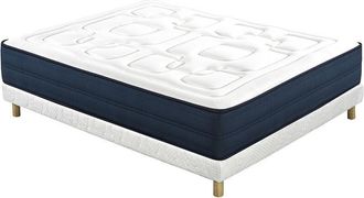 Miliboo Cama 140 &times; 200 Cm Con Somier Tapizado Y Colch&oacute;n Viscoel&aacute;stico Benji