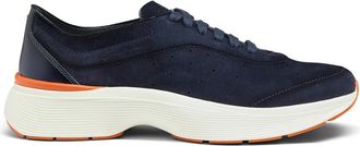 Santoni Leren Sneaker - Heren - Sneakers - Blauw - 43 1/2 EU - Su&egrave;de - Schoenen