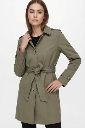 Only Trenchcoat ONLY ONLDISA LIFE SB TRENCHCOAT CC OTW, Damen, Gr. XL, mermaid, Web, Obermaterial: 100% Polyester, unifarben, Po-bedeckend, V-Ausschnitt, M