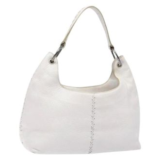 Bottega Veneta Pre-owned Shoulder Bags, female, White, Size: ONE SIZE Pre-owned Vintage Shoulder Bag