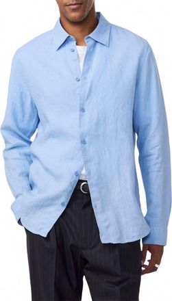 Nn.07 Enzo Long Sleeve Shirt In Cerulean