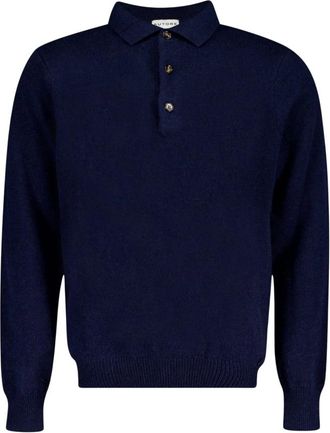 Autore Tops, Heren, Blauw, M, Wol, Maglia Polo Scheffler