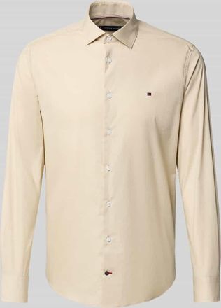 Tommy Hilfiger Tailored Slim Fit Businesshemd aus Baumwoll-Mix in Beige, Größe 39