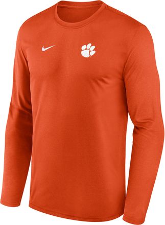 Nike Clemson Sideline Legend Small Logo Nike Mens Dri-FIT College Long-Sleeve T-Shirt in Orange | 02TJ89MCLN-HE3