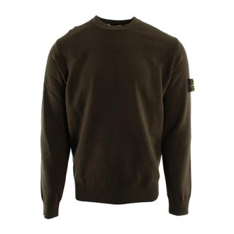 Stone Island Round-neck Knitwear, male, Green, Size: L Round-neck Knitwear
