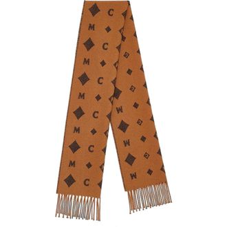 MCM Bicolor Monogram Jacquard Stole in Cognac at Nordstrom