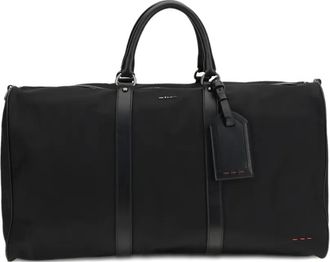 Kiton Borsone in pelle con manico - Nero