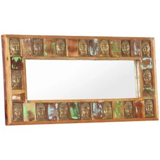 vidaXL Espejo Con Enchapado De Buda Madera Maciza Reciclada 110x50 Cm Vidaxl