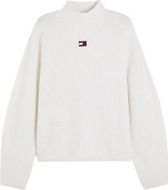 Tommy Jeans Maglione a collo alto con stemma - - Knitwear - Donna - Bianco - M