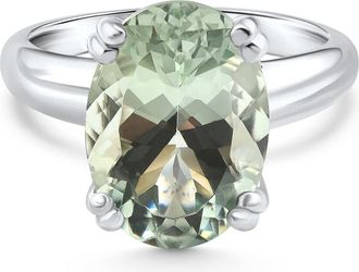 Pompeii3 5Ct Green Amethyst Oval Ring 10k Gold