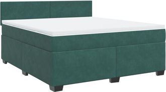 vidaXL Vidaxl - Cama Box Spring Con Colch&oacute;n Terciopelo Verde Oscuro 180x200 Cm