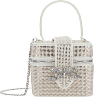 Self Portrait self-portrait satin Rhinestone Vanity Case Handbag