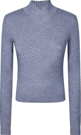 Victoria Beckham Georgia Ribbed Chevron Cropped Jumper