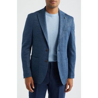 Jack Victor Hampton Navy Knit Cotton & Wool M&eacute;lange Sport Coat at Nordstrom, Size 42